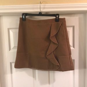 JCrew brown ruffle skirt size 6